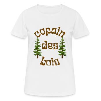 copain des bois t-shirt humour amitié cadeau homme - T-shirt respirant Femme - blanc - Devant - AI Model Female 172 dark (172cm)
