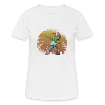 Halloween Dabbing Zombie Brain Funny Zombies Dab - Women's Breathable T-Shirt - white - Front - AI Model Female 172 dark (172cm)