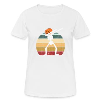Halloween Dabbing Skeleton Creepy Pumpkin Jack - Women's Breathable T-Shirt - white - Front - AI Model Female 172 dark (172cm)
