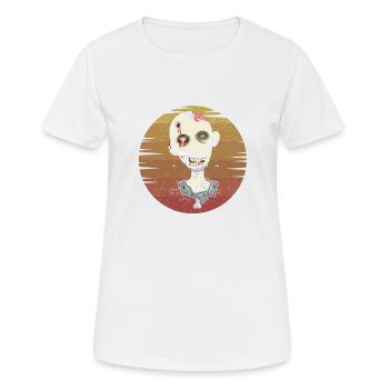 Zombie Face Brain Halloween Zombies Creepy - Women's Breathable T-Shirt - white - Front - AI Model Female 172 dark (172cm)