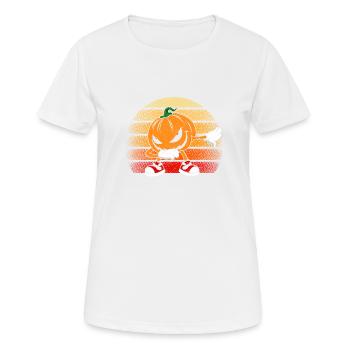 Halloween Dabbing Creepy Pumpkin Jack O Lantern - Women's Breathable T-Shirt - white - Front - AI Model Female 172 dark (172cm)