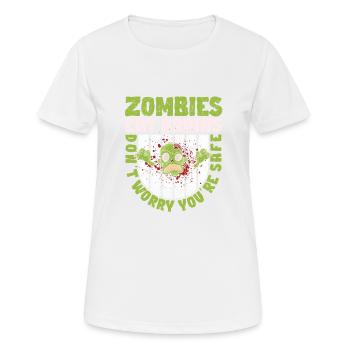 Halloween Zombie Zombies Eat Brains None - Women's Breathable T-Shirt - white - Front - AI Model Female 172 dark (172cm)
