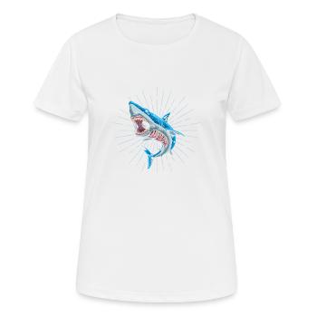 Shark Zombie Halloween Skeleton Skull Rib Cage - Women's Breathable T-Shirt - white - Front - AI Model Female 172 dark (172cm)