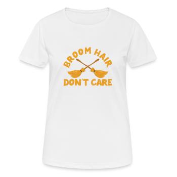 Les cheveux de balai ne se soucient pas drôle halloween sorcière balai - T-shirt respirant Femme - blanc - Devant - AI Model Female 172 dark (172cm)