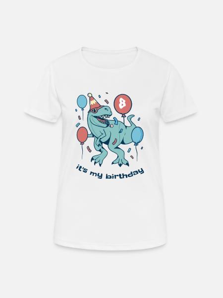 Its my Birthday Dino - Frauen T-Shirt atmungsaktiv - Weiß
