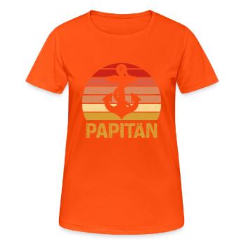 Herren Papitän Papa und Kapitän Lustiges Vintage - T-shirt respirant Femme - orange néon - Devant - AI Model Female 172 dark (172cm)