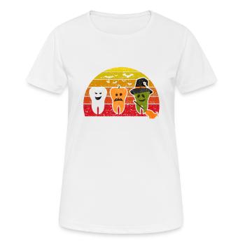Dents Ghost Pumpkin Witch Dentiste mignon - T-shirt respirant Femme - blanc - Devant - AI Model Female 172 dark (172cm)