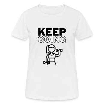 Keep Going - Frauen T-Shirt atmungsaktiv - Weiß - Vorne - AI Model Female 172 dark (172cm)