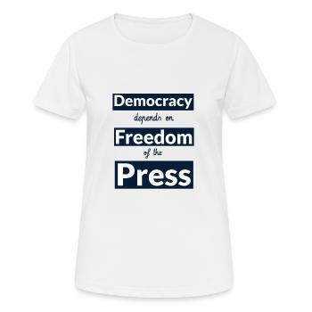 Democracy Depends on Freedom of the Press. - Women's Breathable T-Shirt - white - Front - AI Model Female 172 dark (172cm)