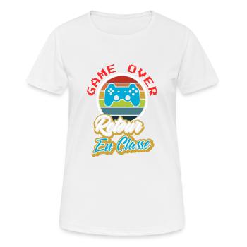 game over - retour à l école - T-shirt respirant Femme - blanc - Devant - AI Model Female 172 dark (172cm)