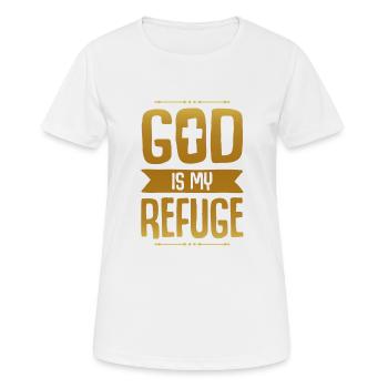 Dieu est mon refuge - T-shirt respirant Femme - blanc - Devant - AI Model Female 172 dark (172cm)