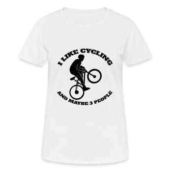 Fahrradtour Radfahren Fahrrad Radeln Mountainbike - Frauen T-Shirt atmungsaktiv - Weiß - Vorne - AI Model Female 172 dark (172cm)