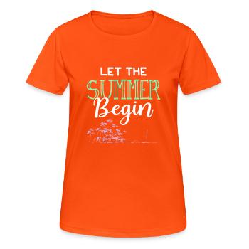 que l’été commence - T-shirt respirant Femme - orange néon - Devant - AI Model Female 172 dark (172cm)