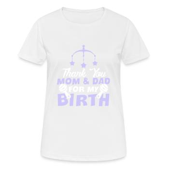 danke mama papa baby - Frauen T-Shirt atmungsaktiv - Weiß - Vorne - AI Model Female 172 dark (172cm)