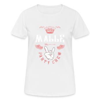 Malle Party Crew - Women's Breathable T-Shirt - white - Front - AI Model Female 172 dark (172cm)