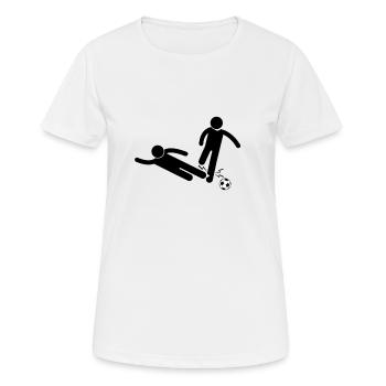 Fussballer Fussballspieler Fussball Sprüche Foul - Frauen T-Shirt atmungsaktiv - Weiß - Vorne - AI Model Female 172 dark (172cm)
