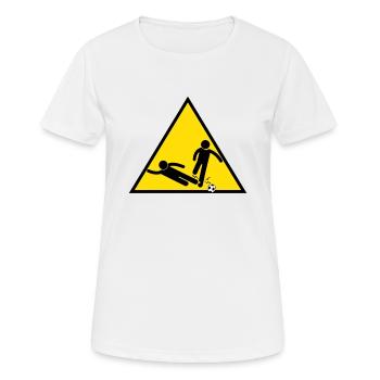 Fussballer Fussballspieler Fussball Sprüche Foul - Frauen T-Shirt atmungsaktiv - Weiß - Vorne - AI Model Female 172 dark (172cm)