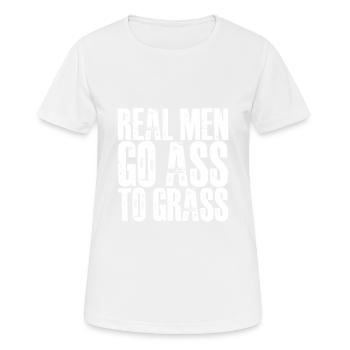 Real Men Go Ass To Grass 2 - Frauen T-Shirt atmungsaktiv - Weiß - Vorne - AI Model Female 172 dark (172cm)