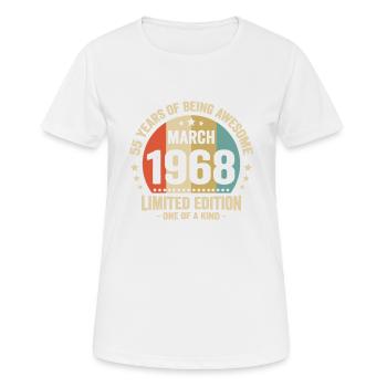 Anniversaire Vintage Idée Cadeau Mars 55 - T-shirt respirant Femme - blanc - Devant - AI Model Female 172 dark (172cm)