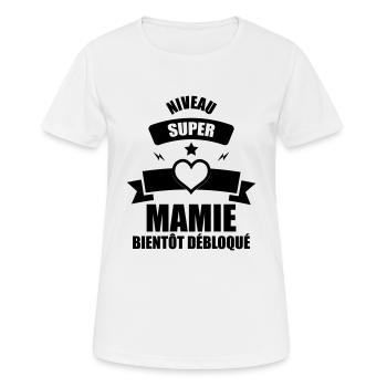 niveau super mamie bientot debloque - T-shirt respirant Femme - blanc - Devant - AI Model Female 172 dark (172cm)