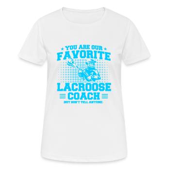 Sport Spieler Lacrosse Coaches Geschenk - Frauen T-Shirt atmungsaktiv - Weiß - Vorne - AI Model Female 172 dark (172cm)
