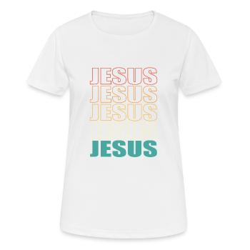 Jésus Dieu Cadeau Cool - T-shirt respirant Femme - blanc - Devant - AI Model Female 172 dark (172cm)