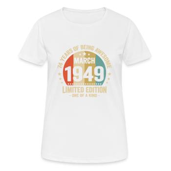 Anniversaire Vintage Idée Cadeau Mars 74 - T-shirt respirant Femme - blanc - Devant - AI Model Female 172 dark (172cm)