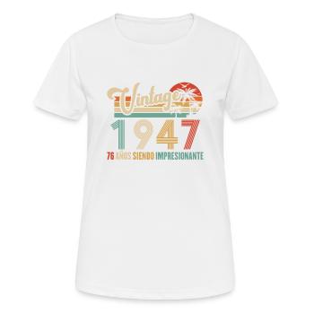 Anniversaire Vintage Idée Cadeau D Anniversaire 76 - T-shirt respirant Femme - blanc - Devant - AI Model Female 172 dark (172cm)
