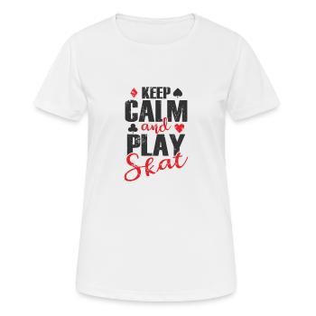 Keep Calm and play Skat Kartenspiel Reizen - Frauen T-Shirt atmungsaktiv - Weiß - Vorne - AI Model Female 172 dark (172cm)