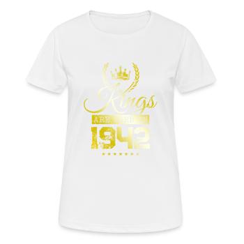 kings are born 1942 - Women's Breathable T-Shirt - white - Front - AI Model Female 172 dark (172cm)