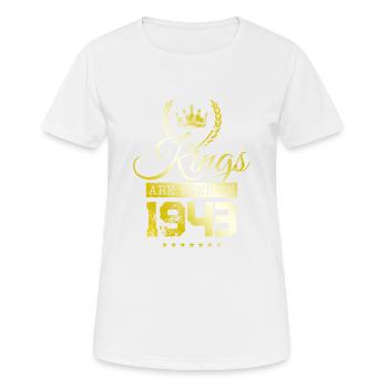 kings are born 1943 - Women's Breathable T-Shirt - white - Front - AI Model Female 172 dark (172cm)