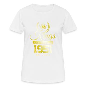 kings are born 1951 - Women's Breathable T-Shirt - white - Front - AI Model Female 172 dark (172cm)