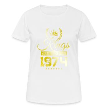 kings are born 1974 - Women's Breathable T-Shirt - white - Front - AI Model Female 172 dark (172cm)