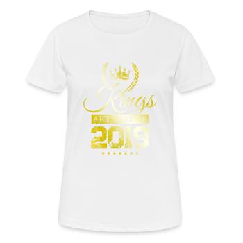 kings are born 2019 - Frauen T-Shirt atmungsaktiv - Weiß - Vorne - AI Model Female 172 dark (172cm)