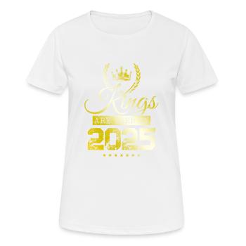 kings are born 2025 - Women's Breathable T-Shirt - white - Front - AI Model Female 172 dark (172cm)