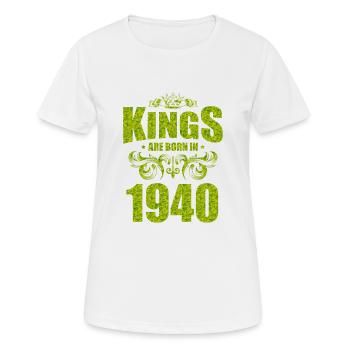 kings are born 1940 - Women's Breathable T-Shirt - white - Front - AI Model Female 172 dark (172cm)