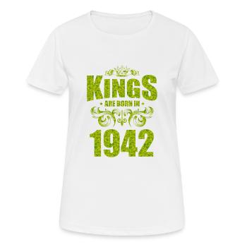 kings are born 1942 - Women's Breathable T-Shirt - white - Front - AI Model Female 172 dark (172cm)