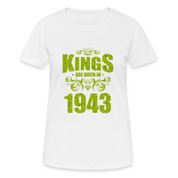 kings are born 1943 - Women's Breathable T-Shirt - white - Front - AI Model Female 172 dark (172cm)