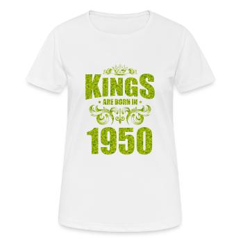 kings are born 1950 - Women's Breathable T-Shirt - white - Front - AI Model Female 172 dark (172cm)