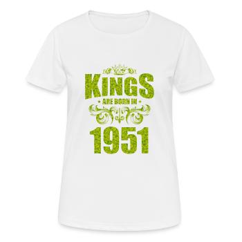 kings are born 1951 - Women's Breathable T-Shirt - white - Front - AI Model Female 172 dark (172cm)