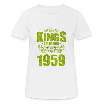 kings are born 1959 - Women's Breathable T-Shirt - white - Front - AI Model Female 172 dark (172cm)