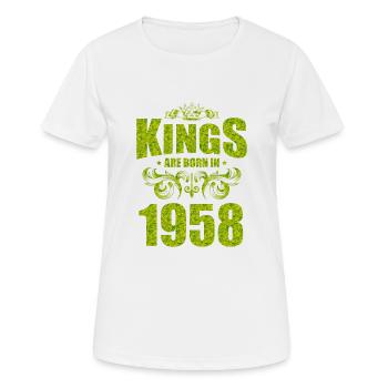 kings are born 1958 - Women's Breathable T-Shirt - white - Front - AI Model Female 172 dark (172cm)