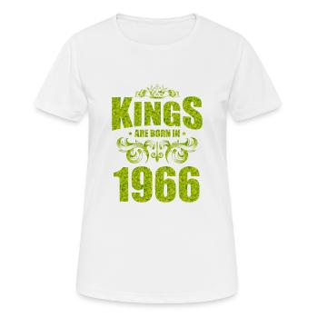 kings are born 1966 - Women's Breathable T-Shirt - white - Front - AI Model Female 172 dark (172cm)