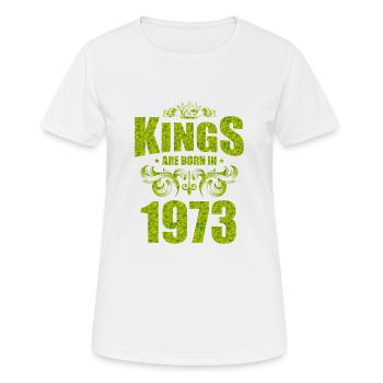 kings are born 1973 - Women's Breathable T-Shirt - white - Front - AI Model Female 172 dark (172cm)