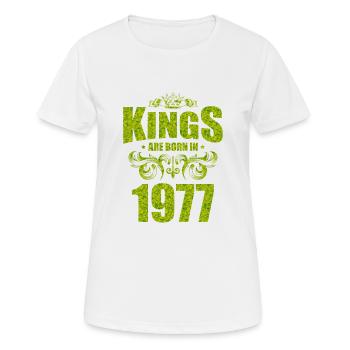 kings are born 1977 - Women's Breathable T-Shirt - white - Front - AI Model Female 172 dark (172cm)