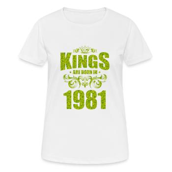 les rois naissent en 1981 - T-shirt respirant Femme - blanc - Devant - AI Model Female 172 dark (172cm)