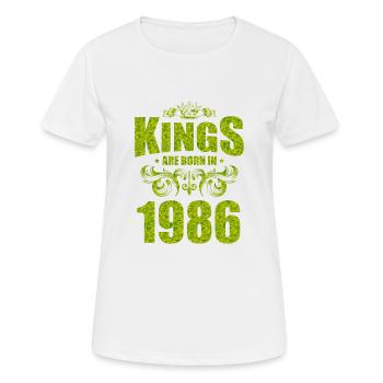 kings are born 1986 - Frauen T-Shirt atmungsaktiv - Weiß - Vorne - AI Model Female 172 dark (172cm)
