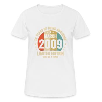 Anniversaire Vintage Idée Cadeau Mars 14 - T-shirt respirant Femme - blanc - Devant - AI Model Female 172 dark (172cm)