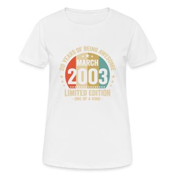 Anniversaire Vintage Idée Cadeau Mars 20 - T-shirt respirant Femme - blanc - Devant - AI Model Female 172 dark (172cm)