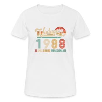 Anniversaire Vintage Idée Cadeau D Anniversaire 35 - T-shirt respirant Femme - blanc - Devant - AI Model Female 172 dark (172cm)